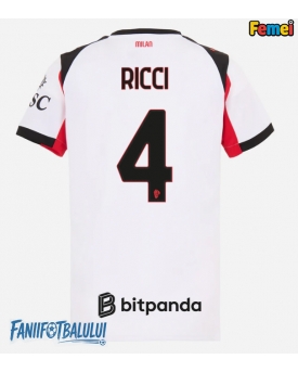 AC Milan Samuele Ricci #4 Tricou Fotbal Replică 2025-26 Femei Deplasare